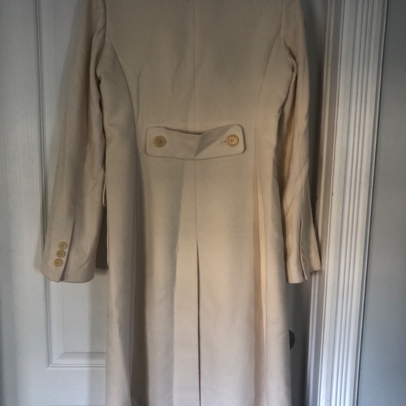 BCBG long cream Wool coat - Picture 4 of 5